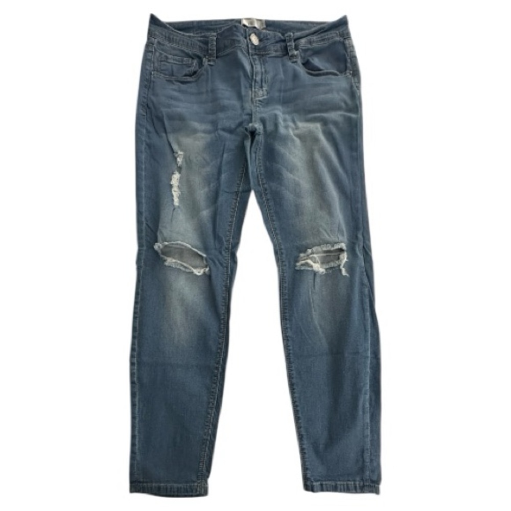 YMI | Juniors Distressed Stretchy Medium Wash Jeans | Size 13 | EUC
